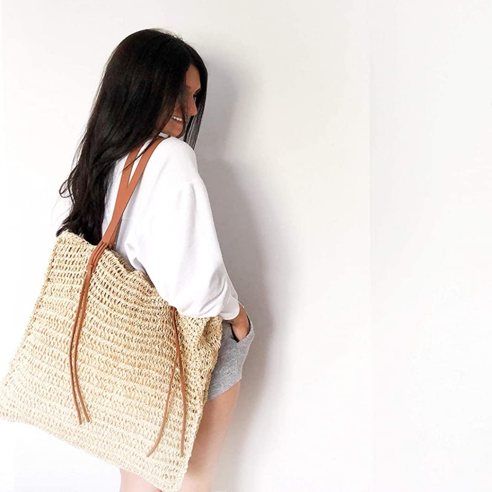 Miss Fong Straw Beach Bag